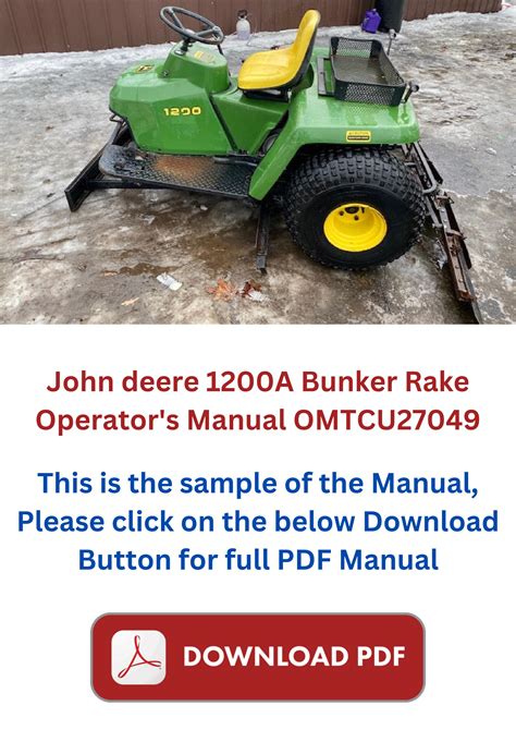 John Deere A Bunker Rake Operator S Manual Omtcu By Service