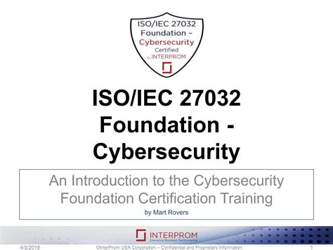 Iso Iec 27032 Foundation Cybersecurity Training Course PPT