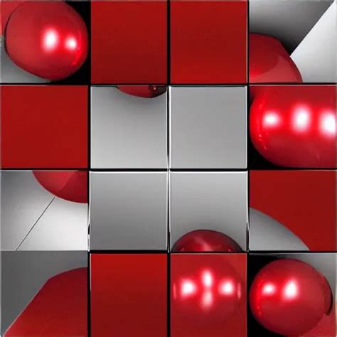 Chrome Spheres On A Red Cube Collage Stable Diffusion Openart