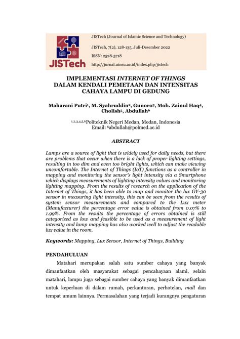 Pdf Implementasi Internet Of Things Dalam Kendali Pemetaan Dan