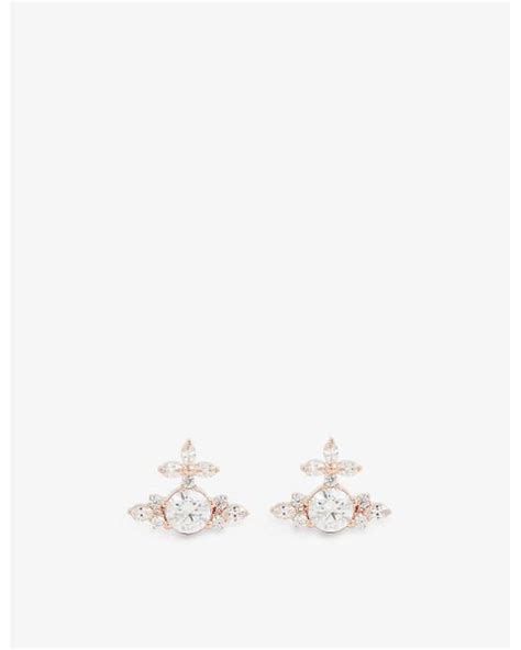 Vivienne Westwood Colette Orb Rose Gold Tone Brass And Cubic Zirconia