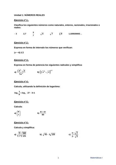 Pdf Unidad N Meros Reales Simplifica La Expresi N