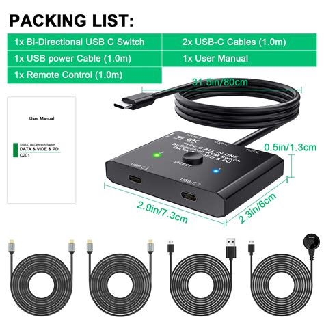 USB C Switch Bi Directional USB C Switcher 2 Computers MLEEDA USB Type