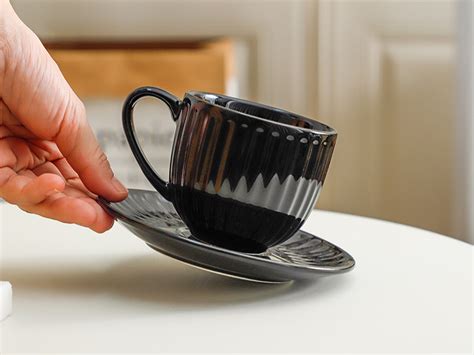 Amazon Hasense 6 Oz Cappuccino Cups With Saucers Ceramic Ribbed