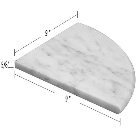 Bianco White Carrara Marble Corner Shelf Polished Round Diflart