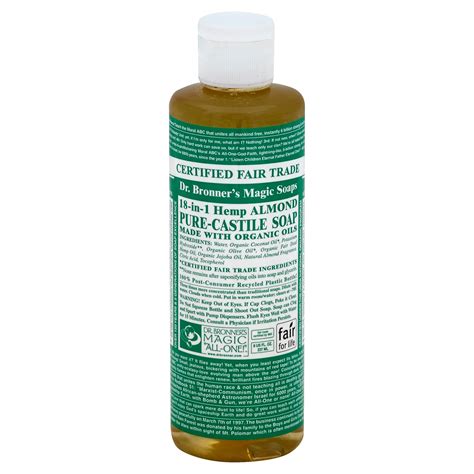 Dr Bronner S Magic Soaps 18 In 1 Pure Castile Soap Hemp Almond