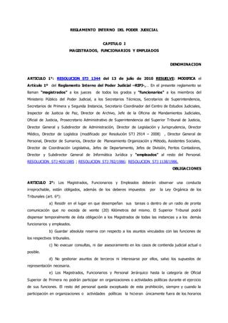 Reglamento Interno Del Poder Judicial Pdf