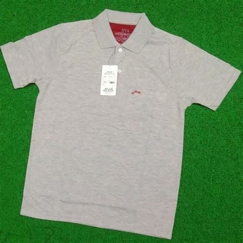 Polo Light Grey Collar T Shirt Half Sleeves Plain At Rs 244 Piece In