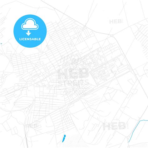 Chernogorsk, Russia PDF vector map with water in focus - HEBSTREITS
