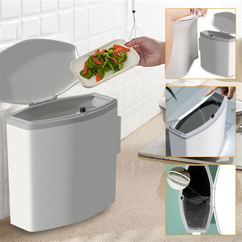 11l Plastic Narrow Type Kitchen Trash Can Toilet Press Type Waste Bin