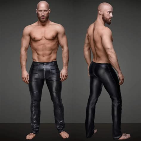 S Xxl Hot New Sexy Men Wetlook Shiny Faux Pu Leather Pants Shiny