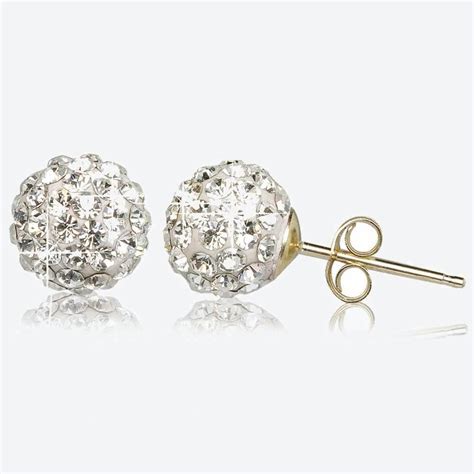 Jemma 9ct Gold Crystal Ball Stud Earrings At Warren James