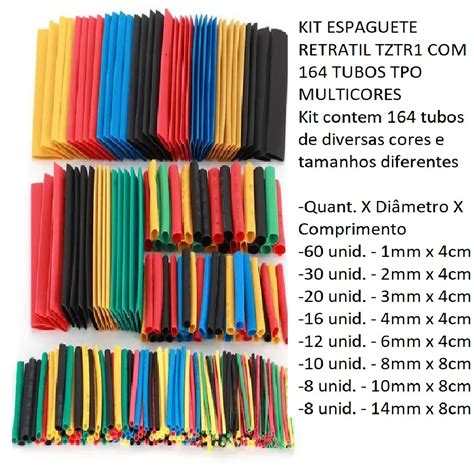 KIT ESPAGUETE TERMO RETRATIL COLOR Duque Eletrônica