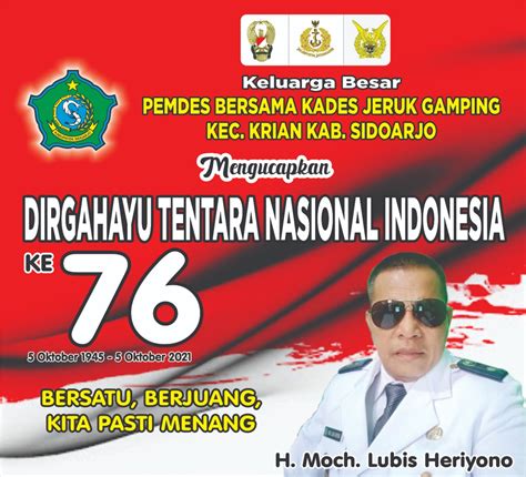 Keluarga Besar Pemdes Beserta Kades Jeruk Gamping Mengucapkan Hut Dirgahayu Tni Ke 76 5 Oktober 2021