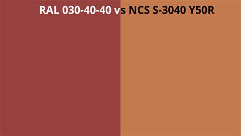 Ral 030 40 40 Vs Ncs S 3040 Y50r Ral Colour Chart Uk