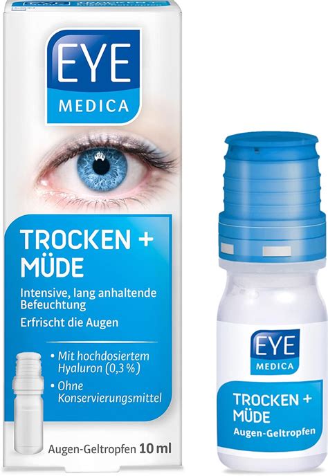 EyeMedica Trocken Müde Gel Augentropfen zur intensiven lang