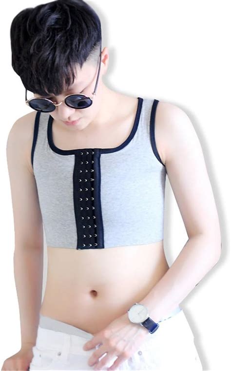 BaronHong Tomboy Trans Lesbian Middle Haken Baumwolle Brust Binder Korsett Plus Size Short Tank