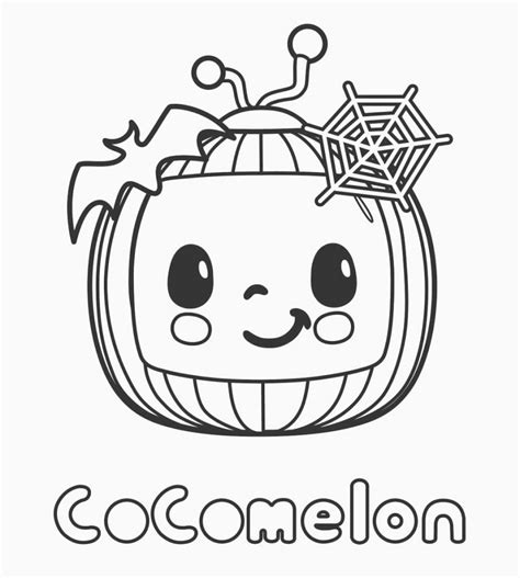 Cadılar Bayramı Cocomelon Logo boyama sayfası Boyama Sayfası Boyama