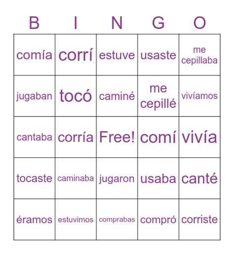 Repaso Para Examen Final Bingo Card