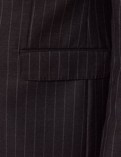 Mens Charcoal Chalk Stripe Classic Suit Hawes And Curtis