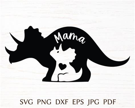 Mom And Baby Dinosaur Svg Cut File For Cricut Mama Svg Etsy