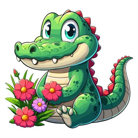 Cute Alligator Vector Cartoon Illustration Premium Ai Generated Vector