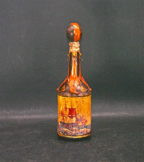 Fausto Corduri Hand Tooled Leather Covered Decanter Made Italy Ship