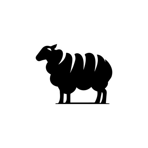 Sheep silhouette with standing pose 43117153 Vector Art at Vecteezy