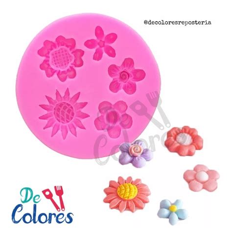 Molde Silicona Flores X De Colores Reposteria