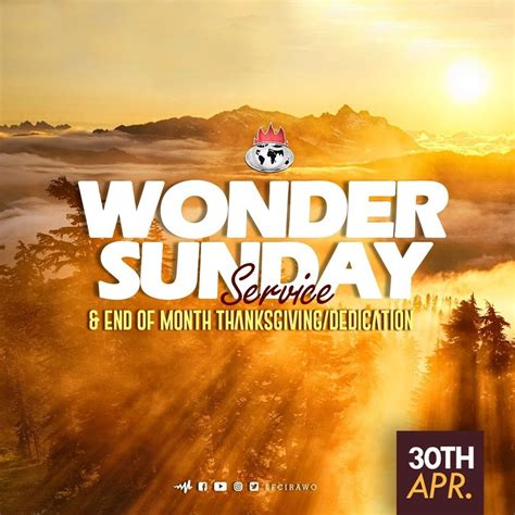 Wonder Sunday Service By Living Faith Church Irawo Listen On Audiomack