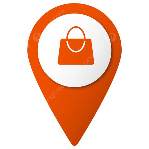 Icono De Pin De Ubicación De Tienda O Tienda En Color Naranja PNG Pin