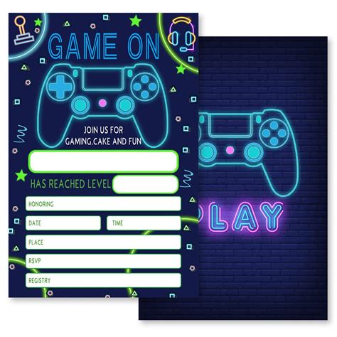 Video Game Invitation Gamer Invitation Video Game Birthday Invitation