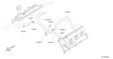 Nissan Armada Hose Air Inlet Hose Blowby Gas Hose Rocker