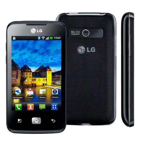 Celular Desbloqueado LG Optimus Hub E510 Preto Android 2 3 Câmera