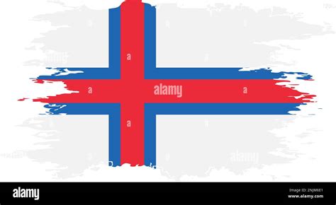 Faroe Islands Flag Grunge Brush Color Image Vector Stock Vector Image