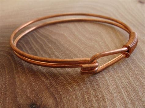 Copper Wire Bracelet Copper Bangle With Fastener Nice Basic Design