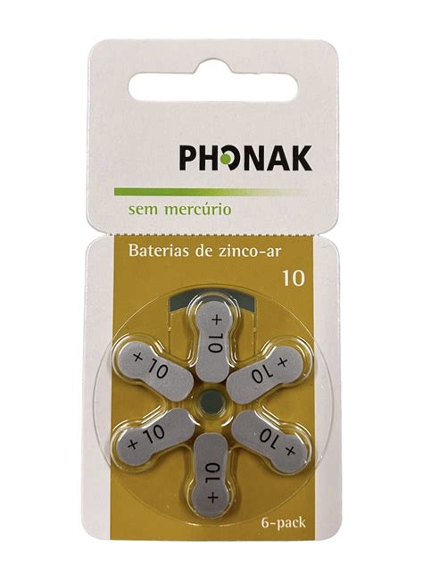 PHONAK 60 Baterias Pilhas Para Aparelho Auditivo Tamanho 10 Tom