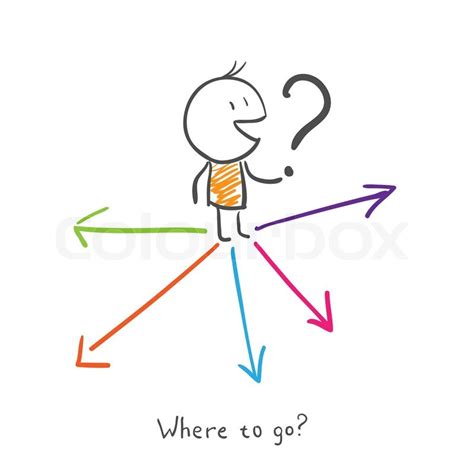 Where To Go Man Chooses Where To Go Stock Vector Colourbox