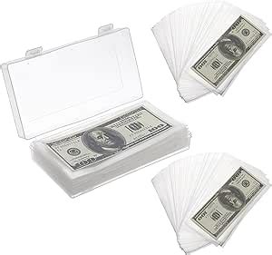 Amazon Hipiwe 200Pcs Plastic Paper Money Holder Clear Dollar Bill