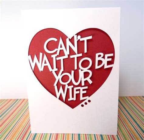 Cant Wait To Be Your Wife Hand Cut Wedding Day Card By Cookiebits