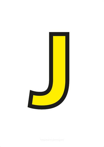 Capital Letters Yellow With Black Contours Templates For Printing