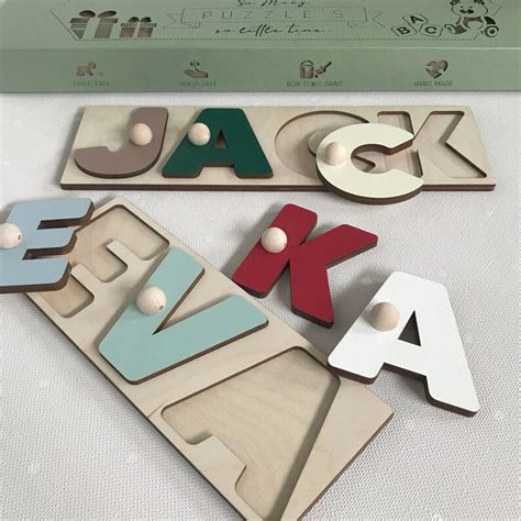 Puzzle de nom en bois personnalisé avec des chevilles cadeau Etsy France