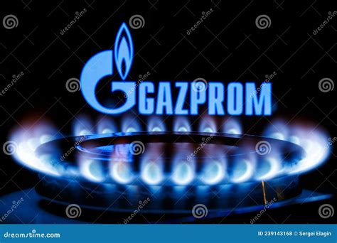 Gas Burner On Background Of Nord Stream 2 Logo Editorial Image ...