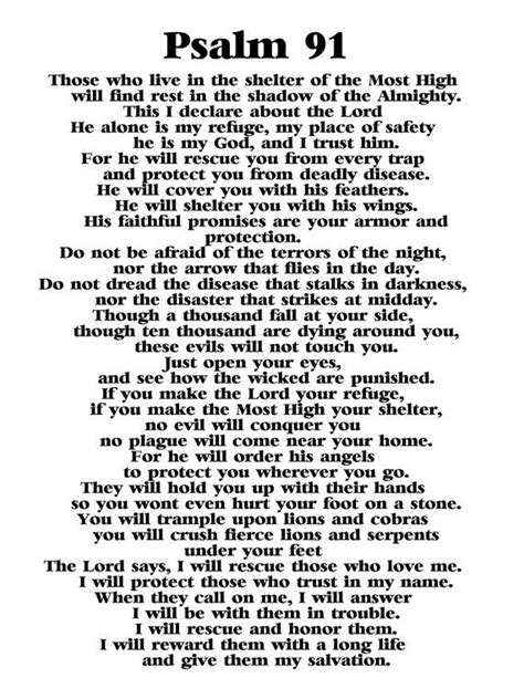 Psalm 91 Psalm 91 Prayer Psalm 91 Psalms