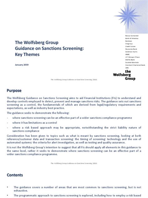 Wolfsberg Guidance On Sanctions Screening Accompanying Slides Pdf