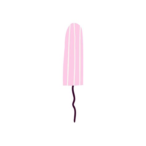 hand drawn menstrual tampon vector flat illustration isolated  white
