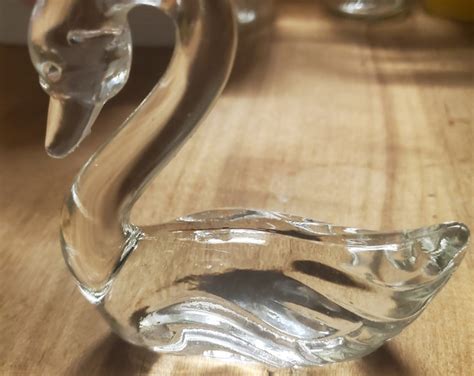 Vintage Silver Overlay Glass Swan Bowl Etsy