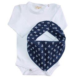 Body de Bebê Bandana Âncora Marinho Essencial Enxovais