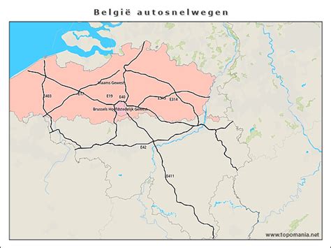 Topografie België autosnelwegen topomania net