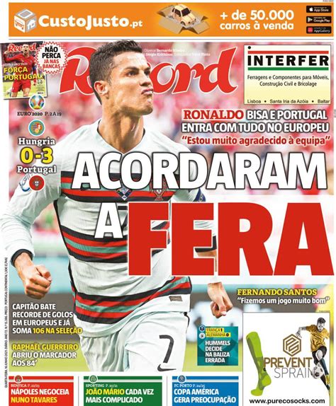 Capa Jornal Record 16 Junho 2021 Capasjornais Pt